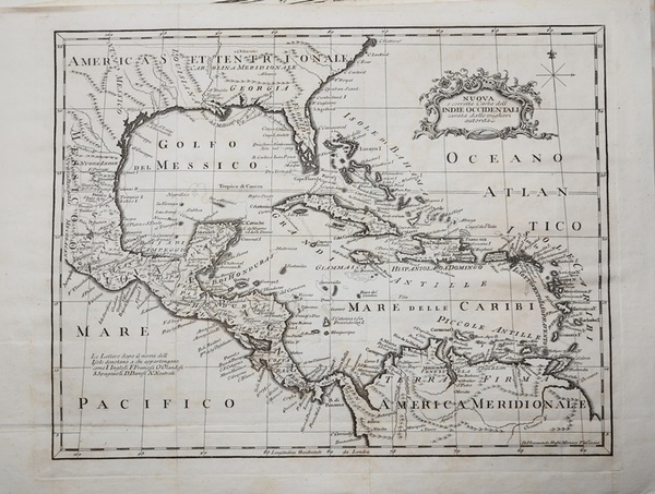Nuova e corretta Carta dell'Indie Occidentali cavata dalle migliori autorità