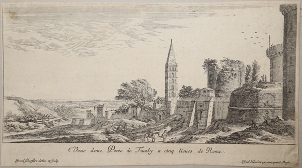 Veue d'une Porte de Tivoly a cinq lieves de Rome