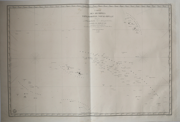 Carte des Archipels Taiti, Pomotou, Nouka-Hiva. & a.dresse?e par Mr. …