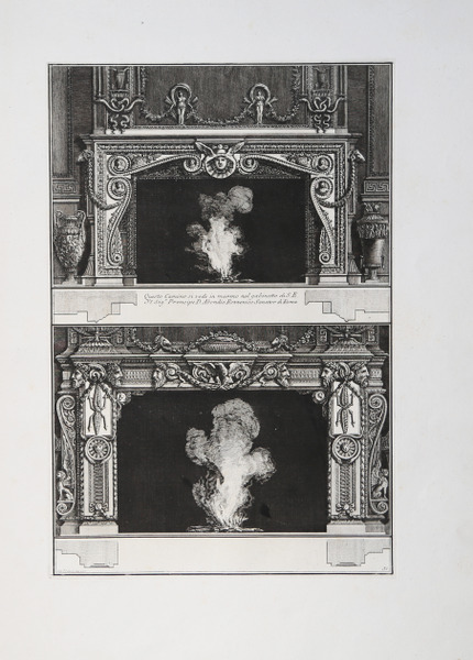 Due Camini, di cui uno disegnato per il senator Rezzonico