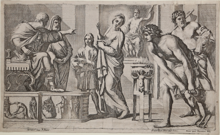 Santa Cecilia rifiuta di venerare la statua di Giove