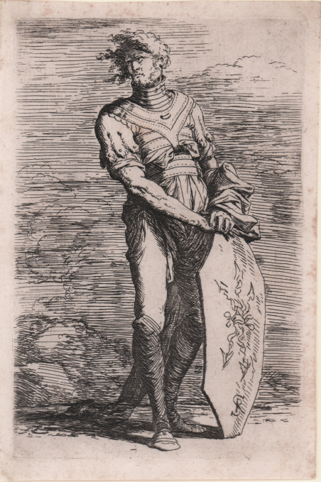 Soldato con capelli al vento