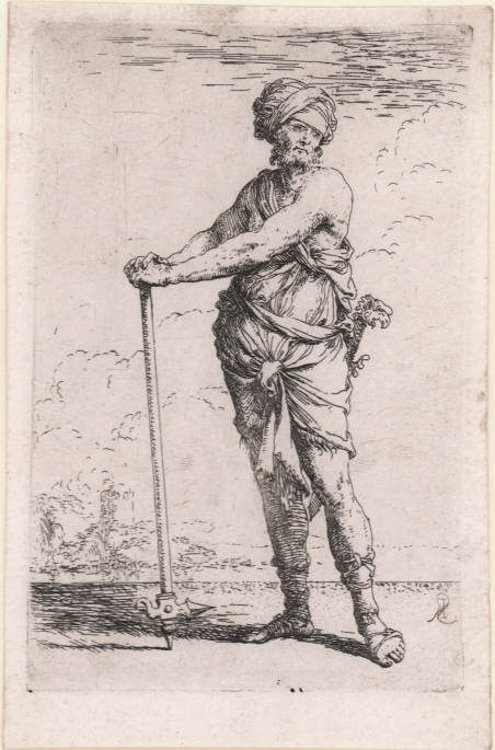 Soldato con le mani appoggiate