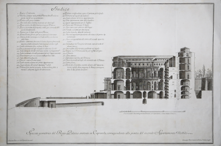 Spaccato Geometrico del Regio Palazzo esistente in Caprarola.
