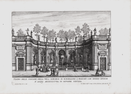 Teatro delle Fontane della Villa Borghese di Mondragone a Frascati.