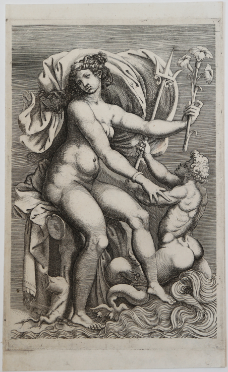 Teti seduta su un tritone