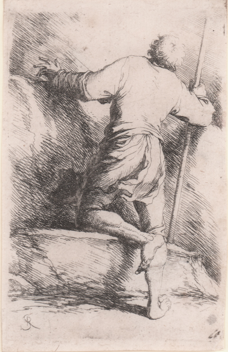 Uomo scalzo di schiena