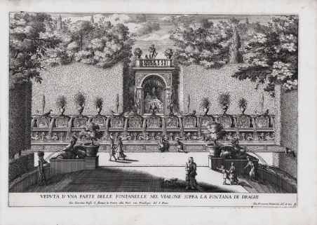 Veduta d'una parte delle Fontanelle nel vialone sopra la Fontana …