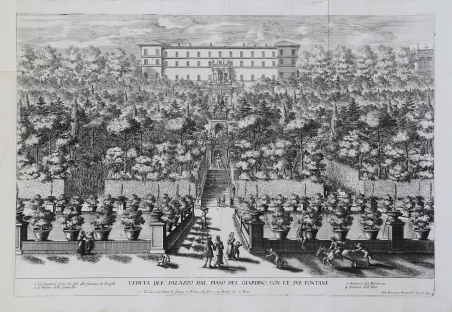 Veduta del Palazzo dal Piano del Giardino con le sue …
