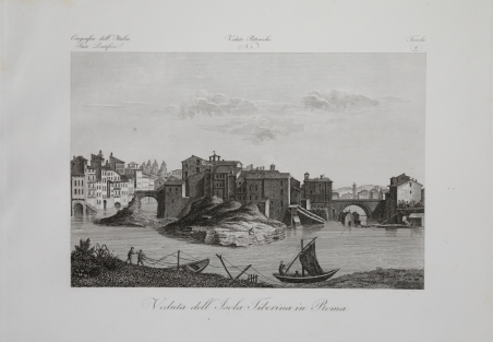 Veduta dell'Isola Tiberina in Roma