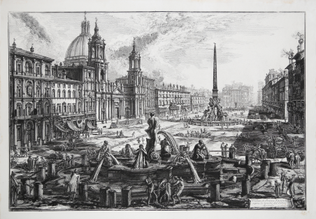 Veduta di Piazza Navona sopra le rovine del Circo Agonale