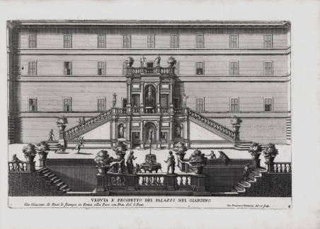 Veduta e Prospetto del Palazzo nel Giardino