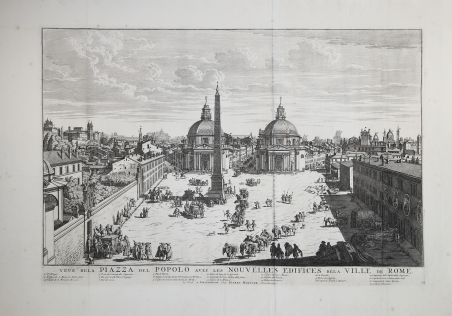 Veue dela Piazza del Popolo avec les nouvelles edifices dela …