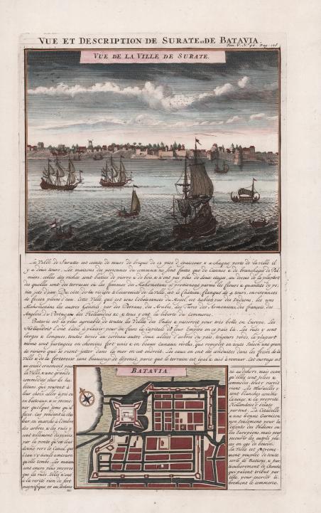 Vue et description de Surate et de Batavia