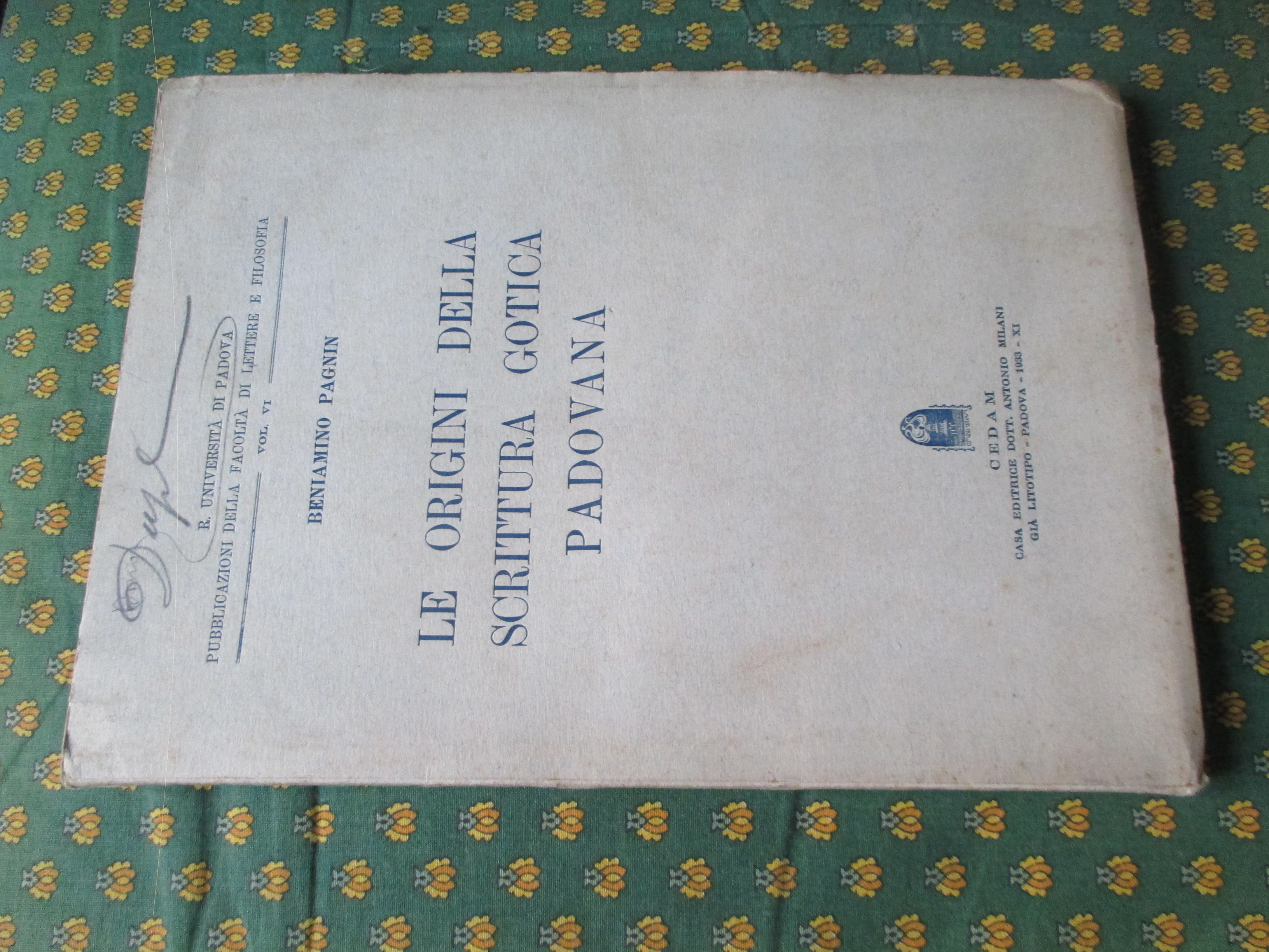 Le origini della scrittura gotica padovana.