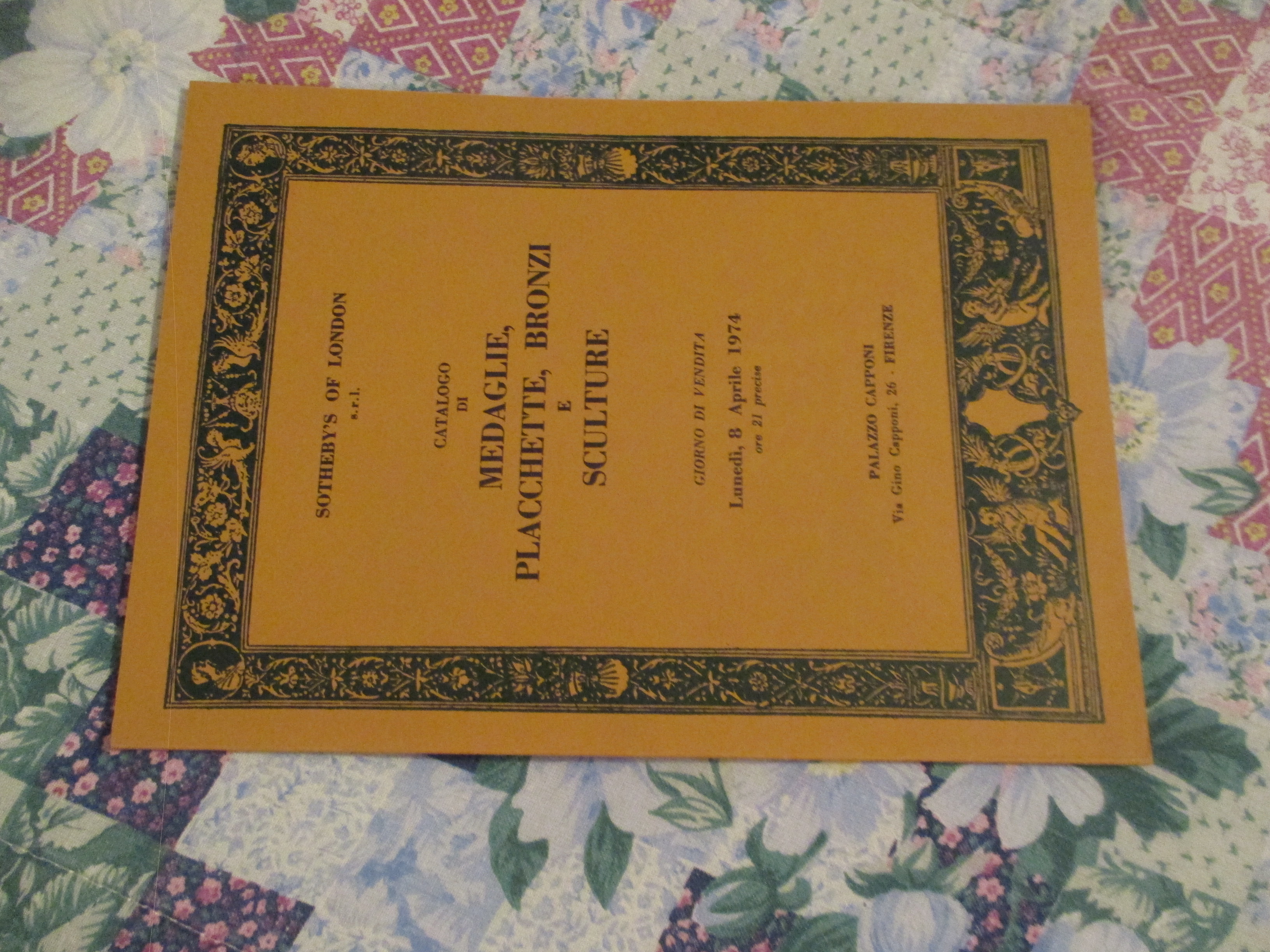 Sotheby’s of London. Catalogo di una collezione di medaglie, placchette, …