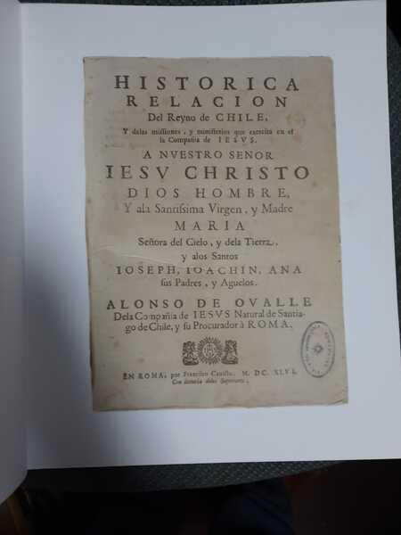 Histórica Relación Del Reyno de Chile