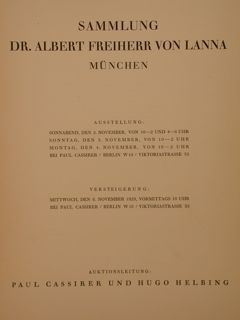 SAMMLUNG DR. ALBERT FREIHERR VON LANNA.