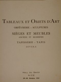 TABLEUX ET OBJETS D'ART ORFEVRERIE - SCULPTURES SIEGES ET MEUBLES …