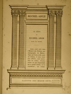 GAZETTE DES BEAUX-ARTS. LE GENIE DE MICHEL-ANGE DANS LE DESSIN. …