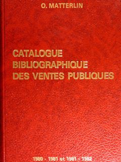 CATALOGUE BIBLIOGRAPHIQUE DES VENTES PUBLIQUES (livres et manuscrits). 1980 - …