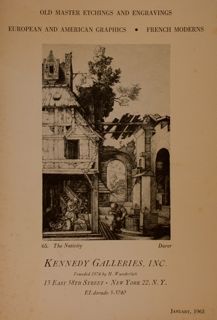 KENNEDY GALLERIES. FIVE CENTURIES OF FINE PRINTS OLD MASTER ETCHINGS …