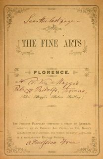 THE FINE ARTS IN FLORENCE 4Dr. Beggi's Picture Gallery).