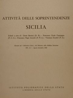 ATTIVITÀ DELLE SOPRINTENDENZE SICILIA. RESTAURI DI OPERE D’ARTE, MOBILI ED …