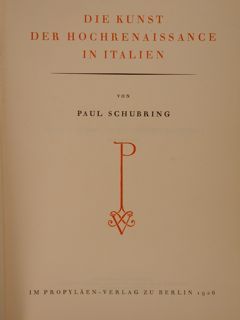 DIE KUNST DER HOCHRENAISSANCE IN ITALIEN. Berlin, 1926.
