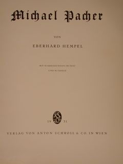 MICHAEL PACHER. Verlag von Anton Schroll & Co. in Wien, …