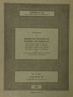 CATALOGUE OF IMPORTANT CONTINENTAL POTTERY AND PORCELAIN.