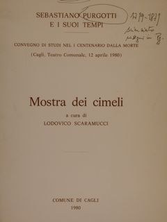 SEBASTIANO PURGOTTI E I SUOI TEMPI. Convegno di Studi nel …