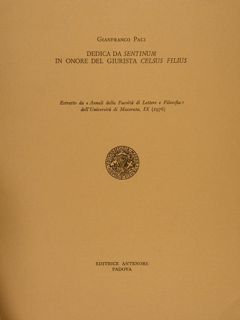 DEDICA DA SENTINUM IN ONORE DEL GIURISTA CELSUS FILIUS.