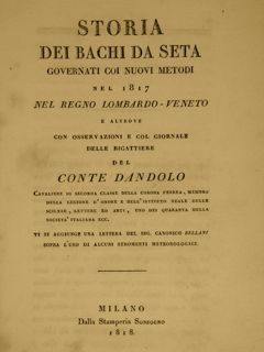 STORIA DEI BACHI DA SETA GOVERNATI COI NUOVI METODI NEL …