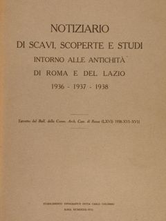 NOTIZIARIO DI SCAVI, SCOPERTE E STUDI INTORNO ALLE ANTICHITÀ DI …
