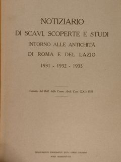 NOTIZIARIO DI SCAVI, SCOPERTE E STUDI INTORNO ALLE ANTICHITÀ DI …