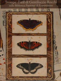 TROMPE-L'OEIL DI GENTILUCCIO ROCCHI NELLA BIBLIOTECA PASSIONEI DI FOSSOMBRONE.
