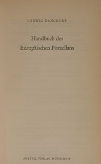 HANDBUCH DES EUROPÄISCHEN PORZELLANS.
