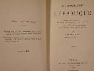 BIBLIOGRAPHIE CÉRAMIQUE. Nomenclature analityque de toutes les publications faites en …
