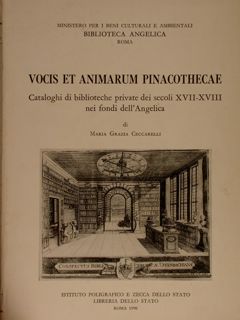 VOCIS ANIMARUM PINACOTHECAE. Cataloghi di biblioteche private dei secoli XVII-XVIII …