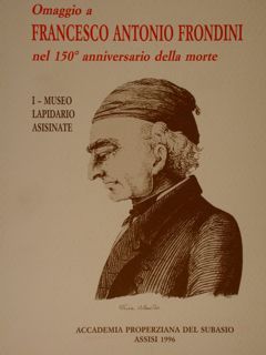 Accademia Properziana del Subasio, Assisi. OMAGGIO A FRANCESCO ANTONIO FRONDINI …
