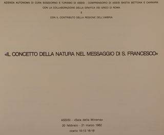 VIII Centenario della nascita di S. Francesco.'IL CONCETTO DELLA NATURA …