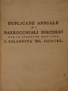 Duplicato annuale di Parrocchiali Discorsi per le domeniche dell’Anno e …