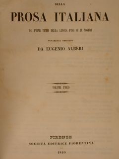 TESORO della PROSA ITALIANA, dai primi tempi della lingua fino …