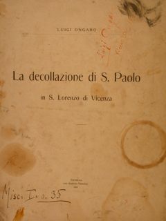 LA DECOLLAZIONE DI S.PAOLO in S. Lorenzo di Vicenza. Estratto …