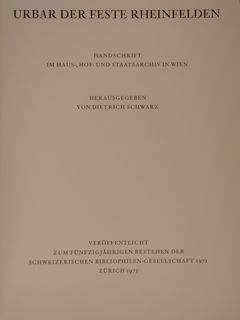 URBAR DER FESTE RHEINFELDEN. Handschrift im Haus-, Hof-und Sttatsarchiv in …