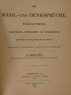 Die WAHL - UND DENKSPRUECHE, Feldgeschreie, Losungen, Schlacht - und …