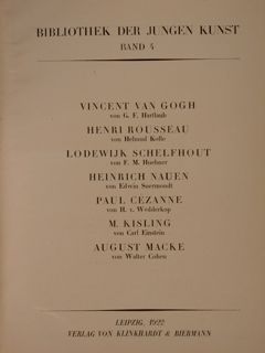 Bibliothek der Jungen Kunst. Band 4. V. VAN GOGH von …