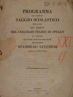 PROGRAMMA del pubblico SAGGIO SCOLASTICO che danno gli Allievi del …