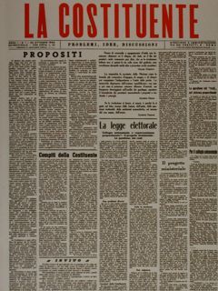LA COSTITUENTE. Problemi Idee Discussioni (1945 - 1946).